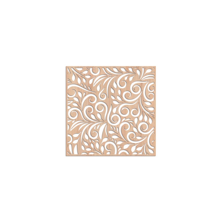 Panou decorativ traforat perete din mdf natur 4 mm. AV11 60x30 cm