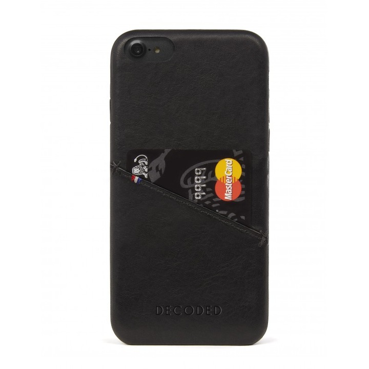 Carcasa piele Decoded capac spate pentru iPhone 8 / 7 / 6s / 6 neagra