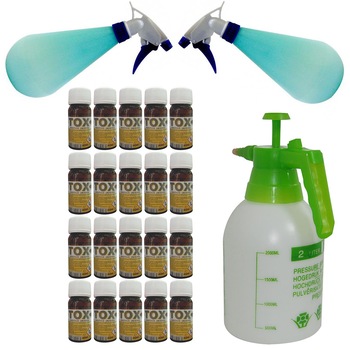 Pachet - 20 x Sanitox insecticid universal, 40ml + Vermorel pompa de stropit, 2L + 2 x Pulverizator, 1L Pachet - 20 x Sanitox insecticid universal, 40ml + Vermorel pompa de stropit, 2L + 2 x Pulverizator, 1L