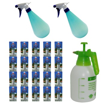 Pachet - 20 x Comba SC Insecticid universal (echivalent regent), 10ml + 2 x Pulverizator, 1L + Pompa de stropit, Vermorel, 2L Pachet - 20 x Comba SC Insecticid universal (echivalent regent), 10ml + 2 x Pulverizator, 1L + Pompa de stropit, Vermorel, 2L