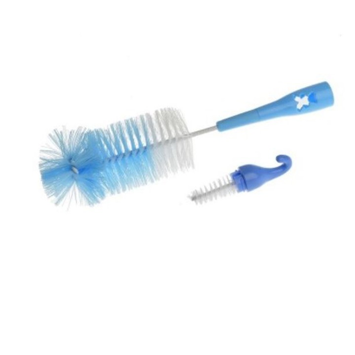 Set 2 perii pentru curatarea biberoanelor si a tetinelor Akuku A0338, Albastru