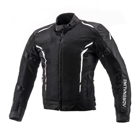 Geaca moto textil Adrenaline Meshtec 2.0, negru/alb, marime L
