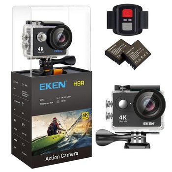 Pachet Camera Video Sport Eken H9R Black + 2 Acumulatori, telecomanda 4k@25fps, Wifi, 2 Pachet Camera Video Sport Eken H9R Black + 2 Acumulatori, telecomanda 4k@25fps, Wifi, 2