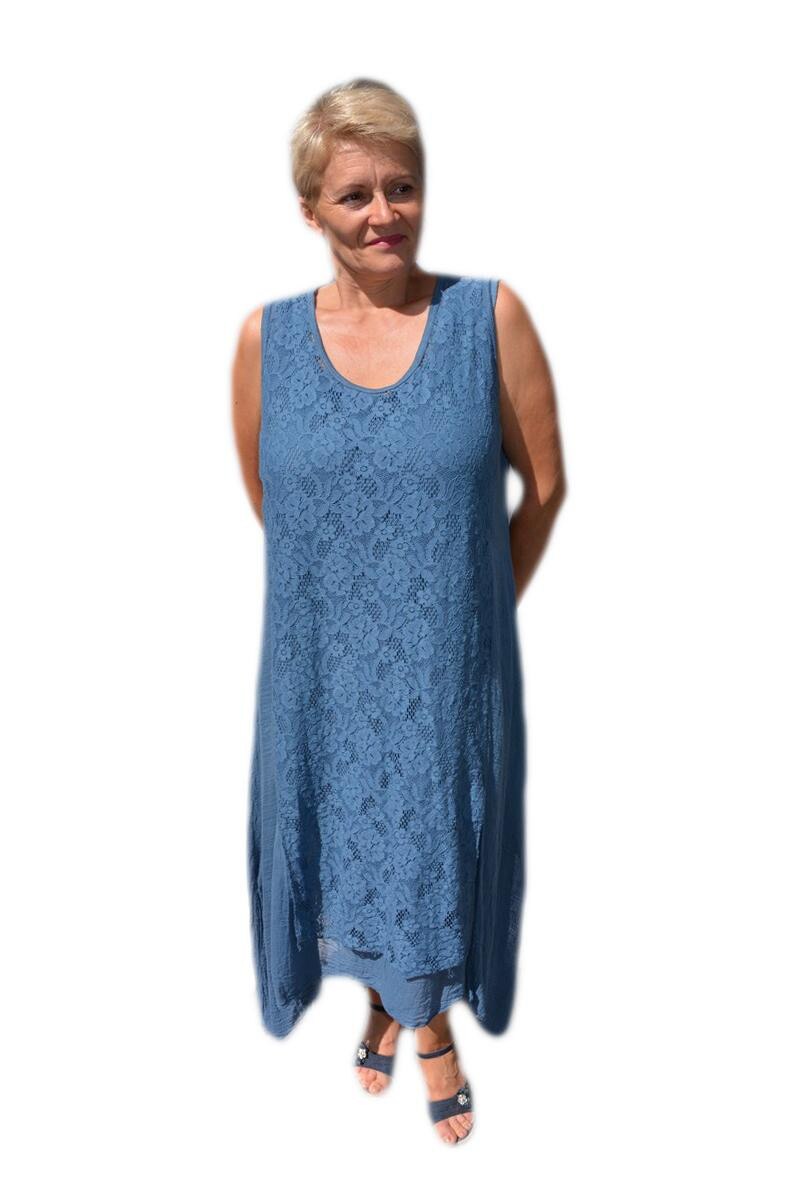 Rochie lejera, confortabila, masura mare, D&J Exclusive, Albastru