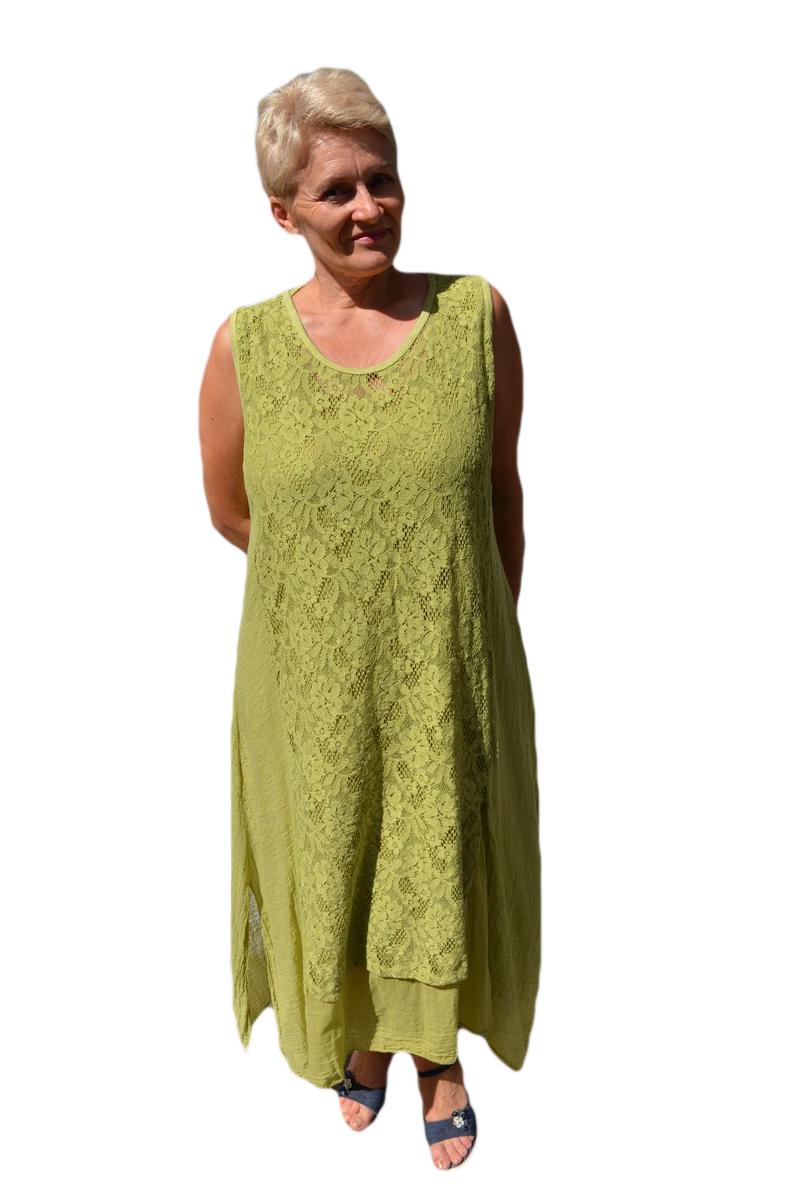 Rochie lejera, confortabila, masura mare, D&J Exclusive, Verde-Deschis