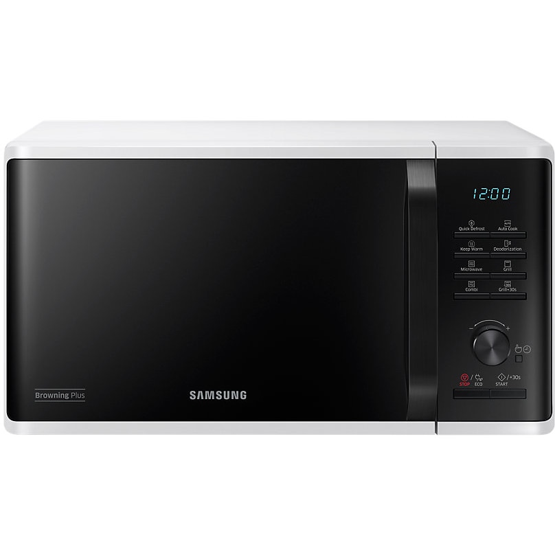 Cuptor cu microunde Samsung MG23K3515AW/OL, 23 l, 800 W, Browning Plus, Grill, Keep Warm, Quick Defrost, Interior ceramic, Timer, Child lock, Alb