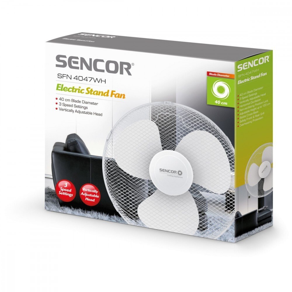 Ventilator de podea Sencor Sfn 4047wh, 50 W, Alb