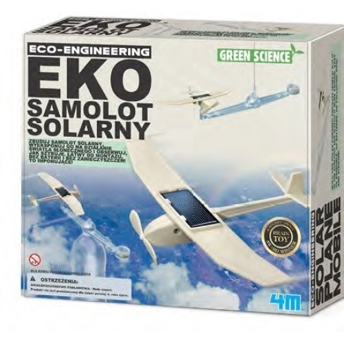 Avion cu energie solara 4M, Multicolor, 24x22x6 cm