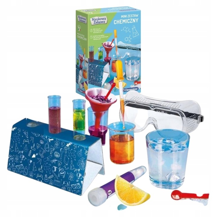 Set Educational, Clementoni, Mini Chemistry Kit, Accesorii De Laborator, Pana La 60 De Experimente, Instruire Ilustrata