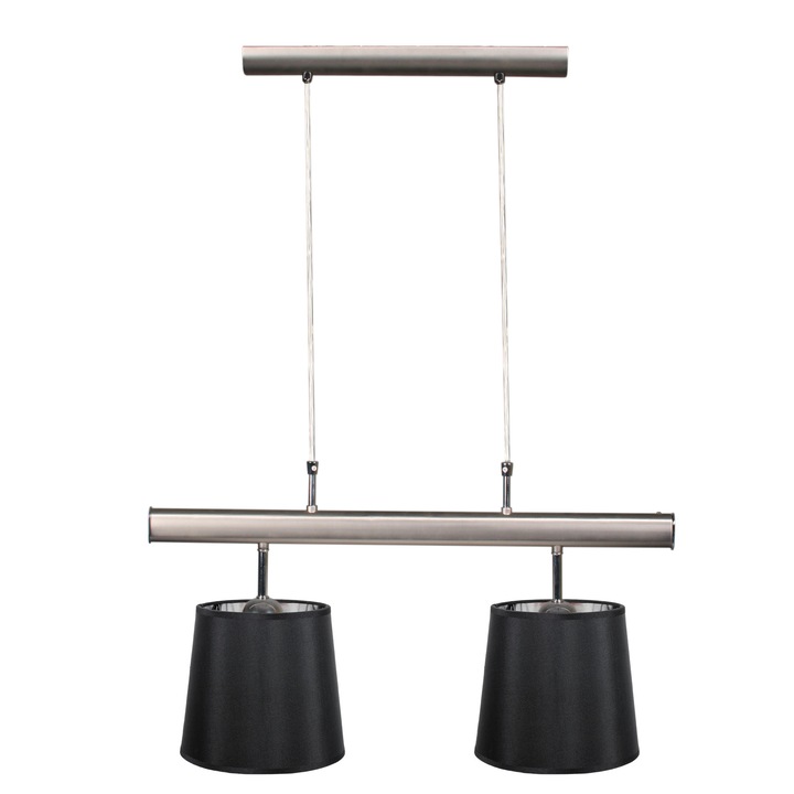 Lustra metalica, 2x60W, E27, Negru