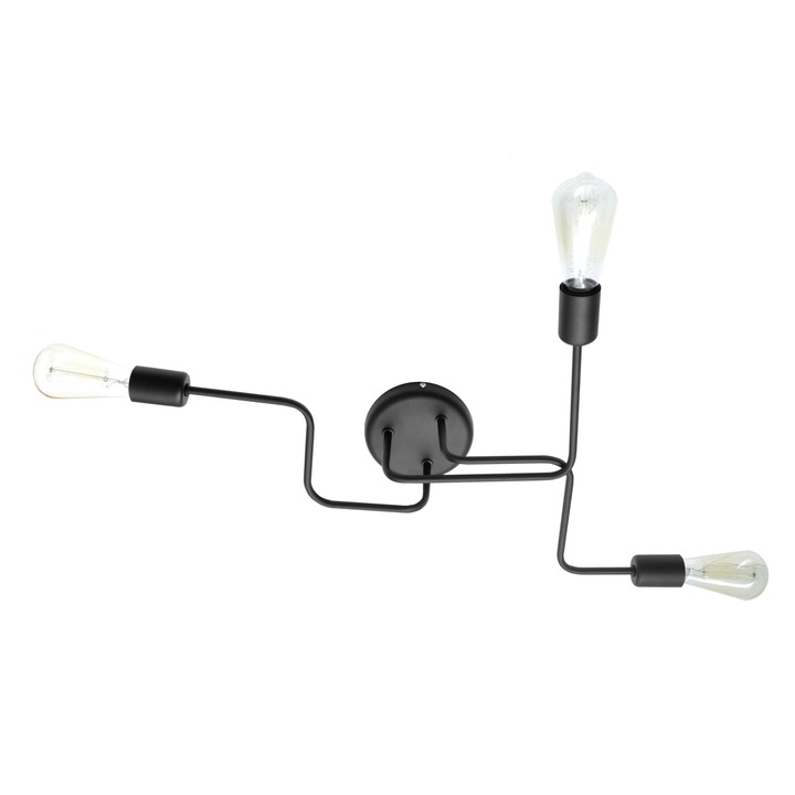 Plafoniera Tube Helam, Negru