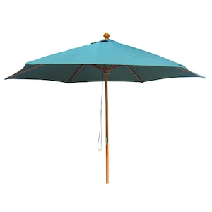 Umbrela soare pentru terasa de exterior, rotunda structura lemn,culoare verde verde 300 cm