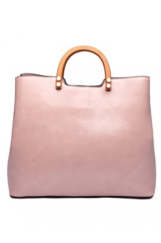 Geanta pentru femei, cu maner din lemn, pentru scoala, universitate, birou, roz Amina Geanta pentru femei, cu maner din lemn, pentru scoala, universitate, birou, roz Amina