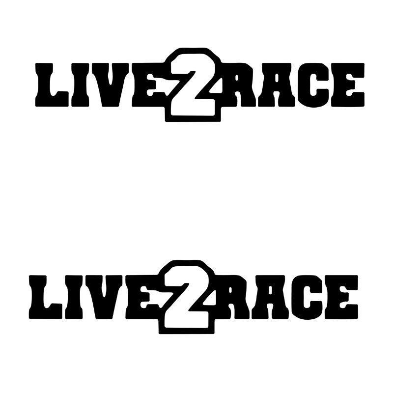 Set 2 Stickere Auto Racing Live 2 Race, Oracal, Negru