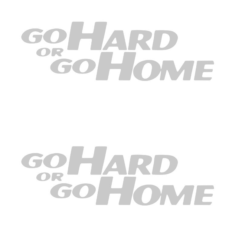 Set 2 Stickere Auto Racing Go Hard Or Go Home, Oracal, Alb