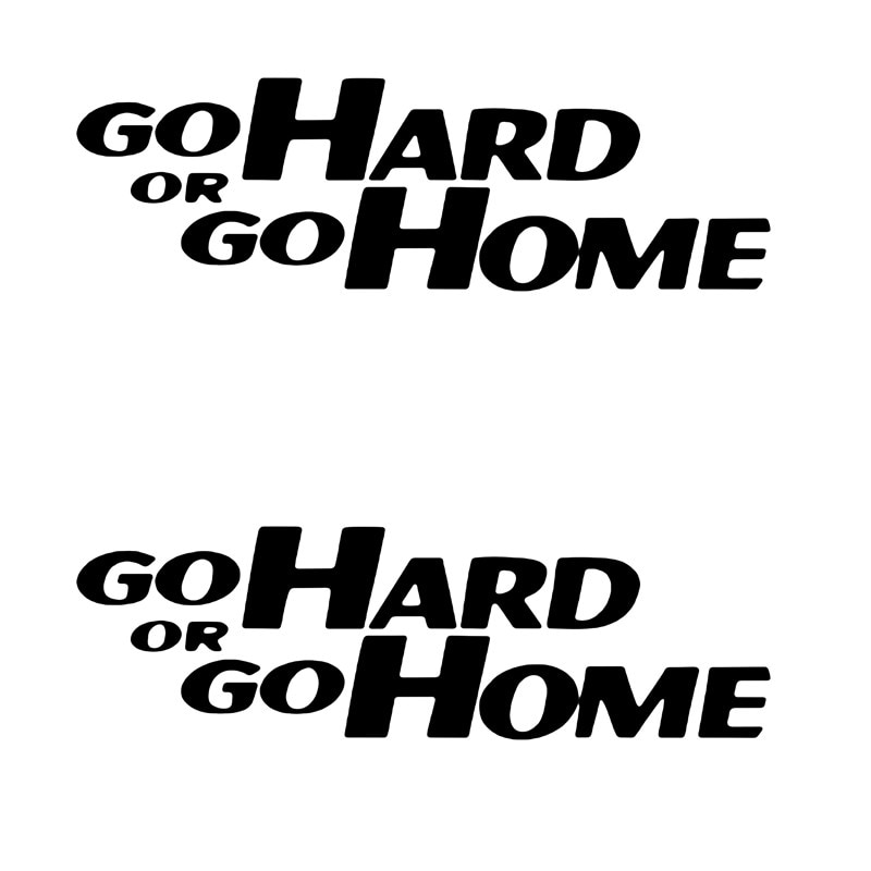 Set 2 Stickere Auto Racing Go Hard Or Go Home, Oracal, Negru