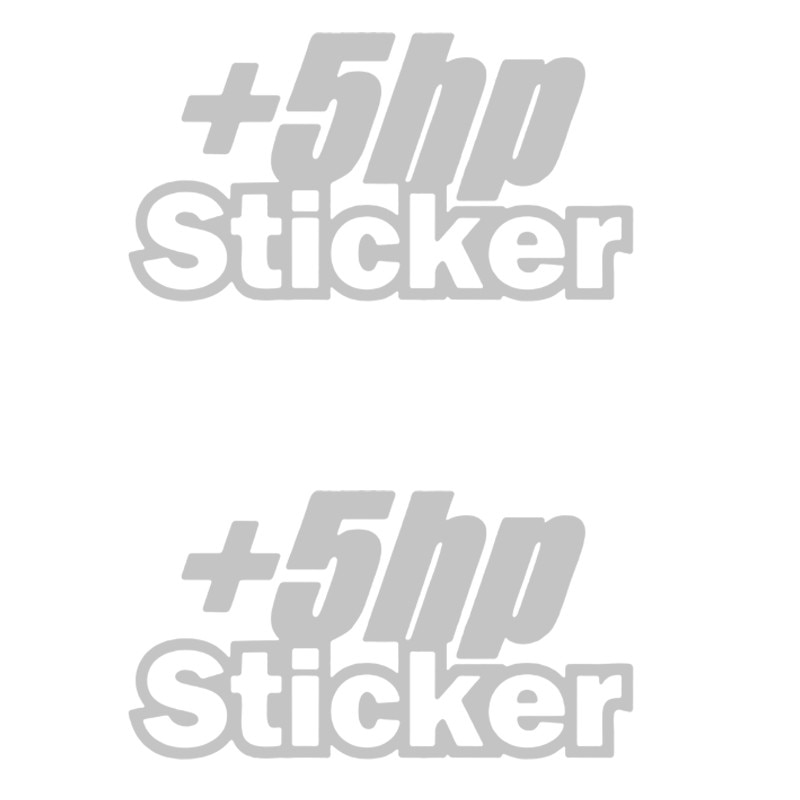 Set 2 Stickere Auto Racing +5hp Sticker , Oracal, Alb