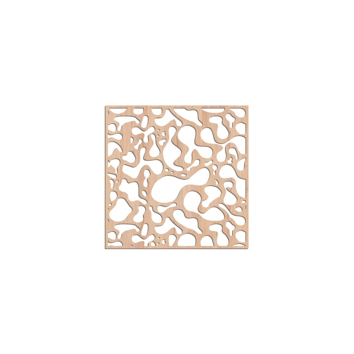 Panou decorativ traforat perete din mdf natur 4 mm. AV17 90x90 cm