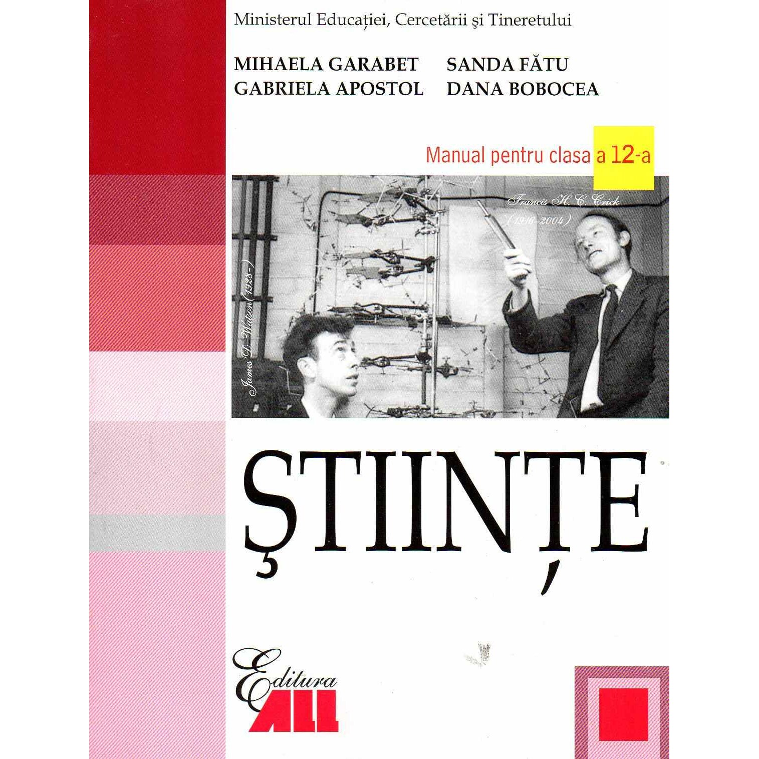 Stiinte manual pentru clasa a XII-a, autor Mihaela Garabet