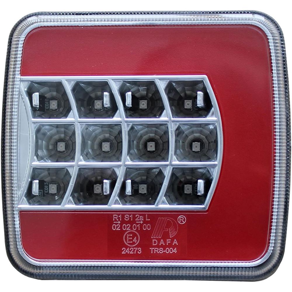 Lampa spate 100x95, 4 functii, iluminare numar,cablu, LED, stanga, Glow DAFA TRS004L