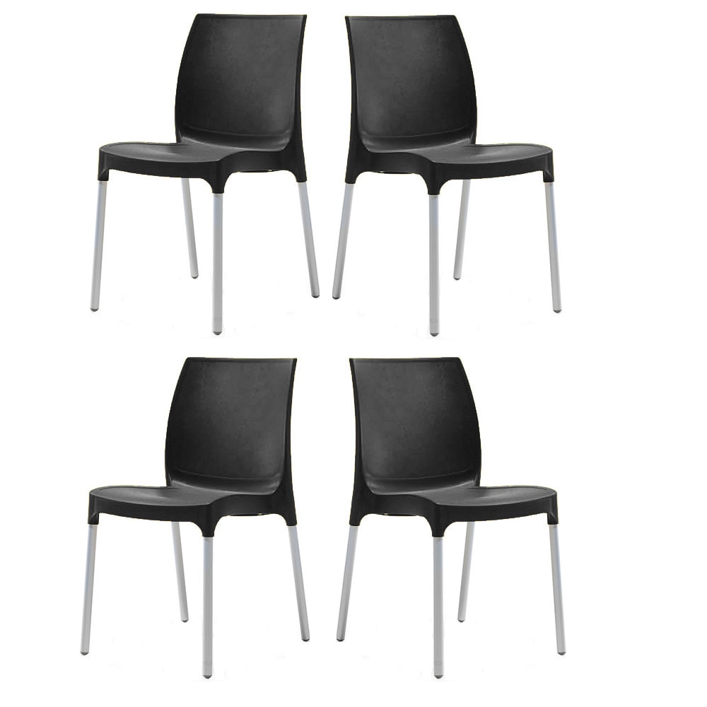Set 4 scaune balcon SUNNY culoare neagra D58xH82xW42xSH45cm