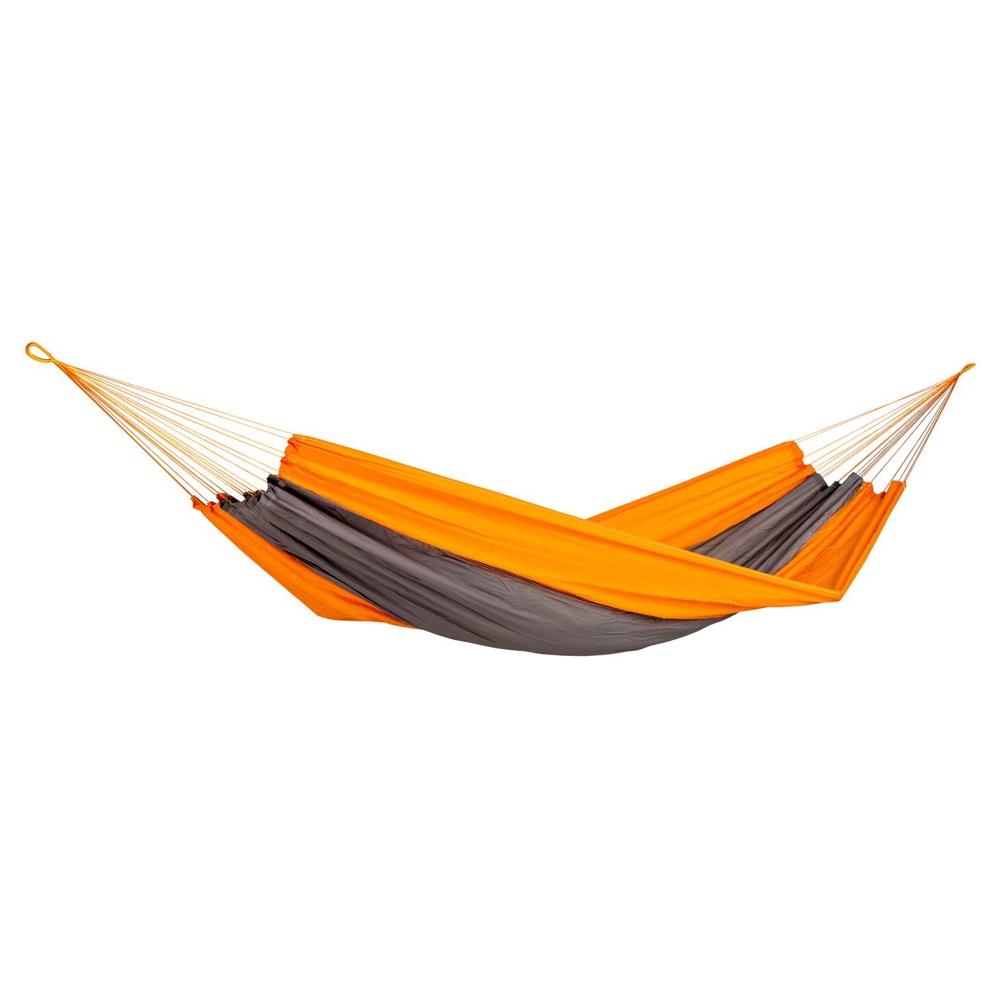 Hamac gri - portocaliu, 220 x 140 cm, usor de impachetat si transportat