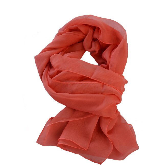 Esarfa din material fin, lucios, D&J Exclusive, Corai