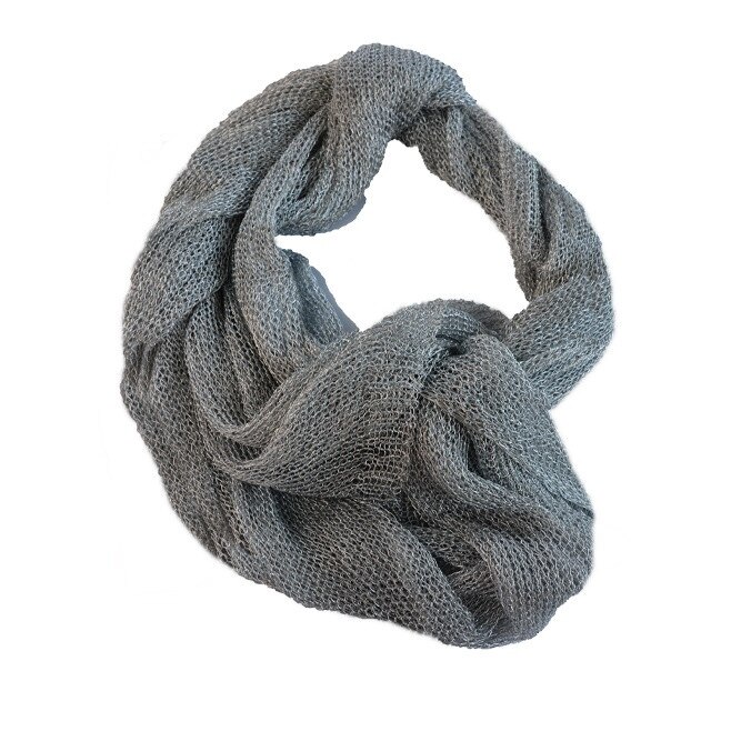 Esarfa clasica cu fir lucios, D&J Exclusive, Argintiu