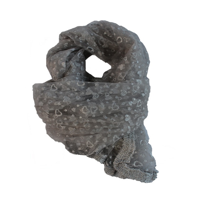 Esarfa casual-eleganta din material deosebit , D&J Exclusive, Argintiu