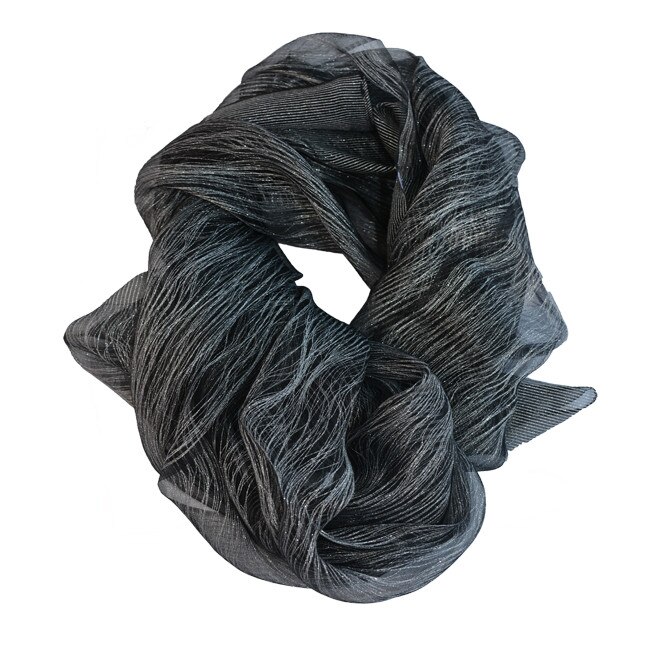 Esarfa clasica cu forma dreptunghiulara,D&J Exclusive, Negru-argintiu