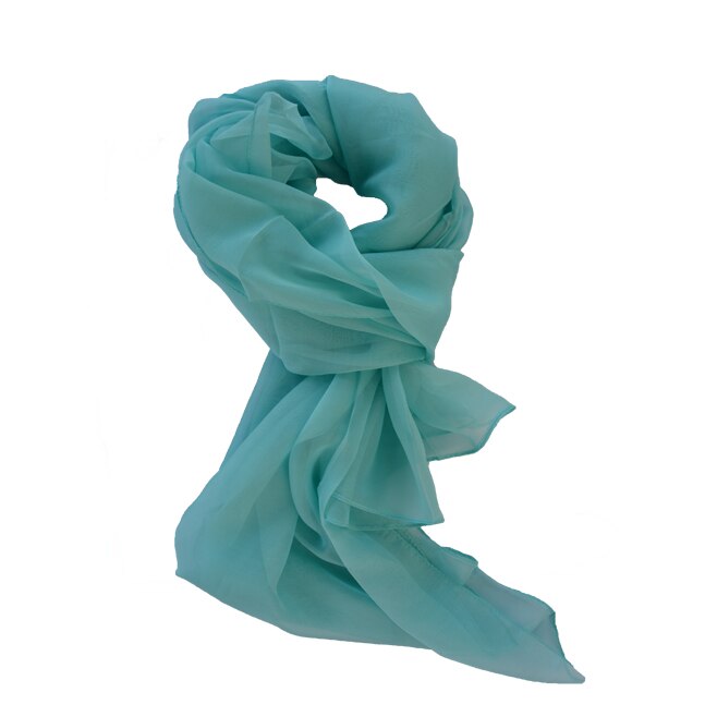 Esarfa din material fin, lucios, D&J Exclusive, Turcoaz