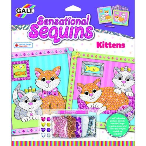 Set 2 tablouri cu pisicute Sensational Sequins