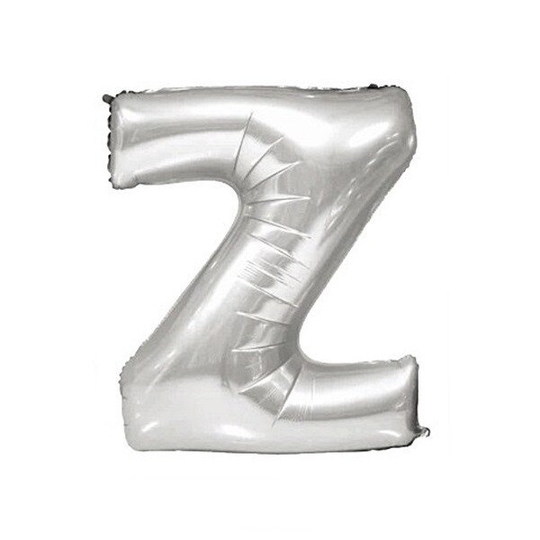 Balon folie litera Z argintiu, 67 cm