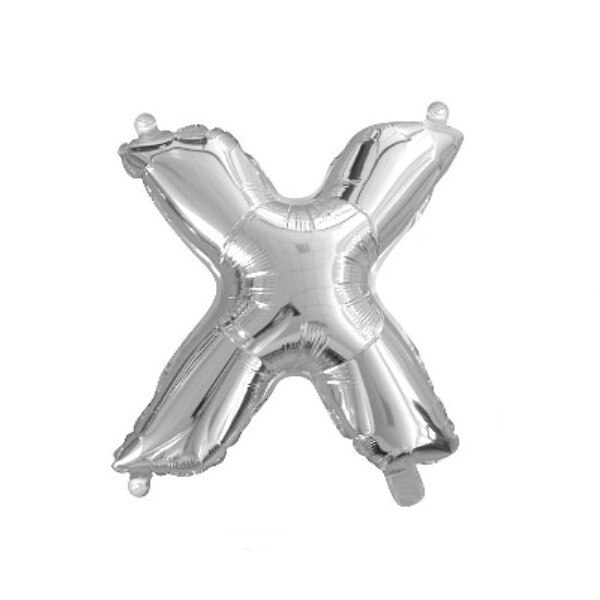 Balon folie litera X argintiu, 41 cm