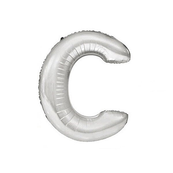 Balon folie litera C argintiu, 67 cm