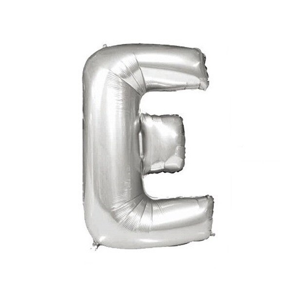Balon folie litera E argintiu, 67 cm