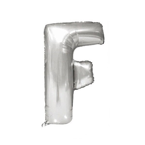 Balon folie litera F argintiu, 67 cm