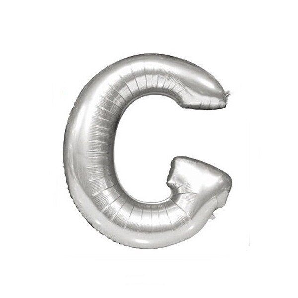 Balon folie litera G argintiu, 67 cm