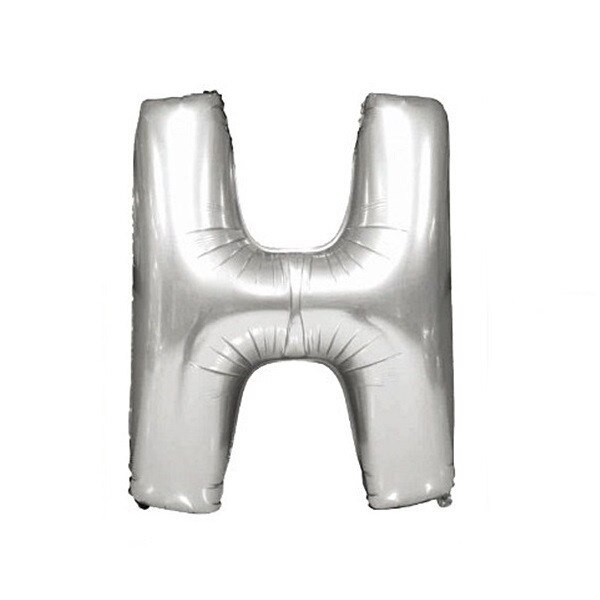 Balon folie litera H argintiu, 67 cm