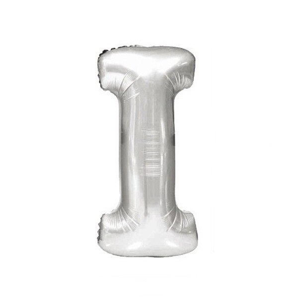 Balon folie litera I argintiu, 67 cm