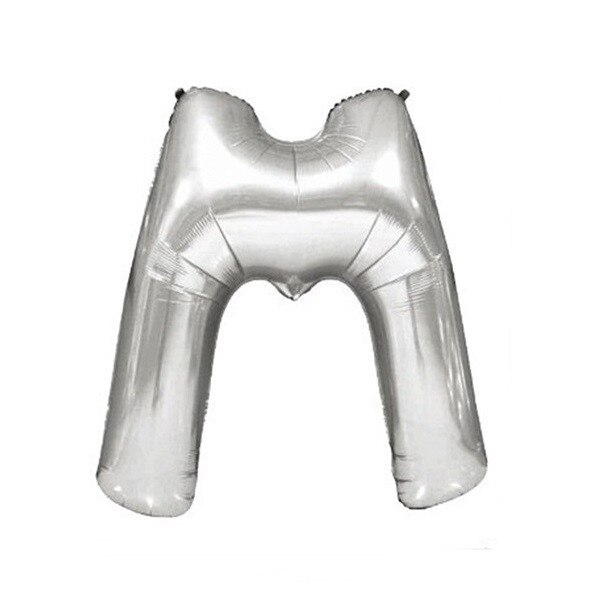 Balon folie litera M argintiu, 67 cm