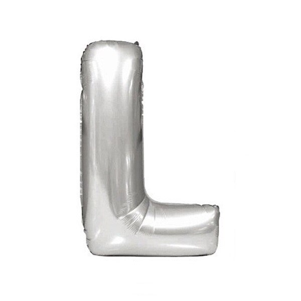 Balon folie litera L argintiu, 67 cm