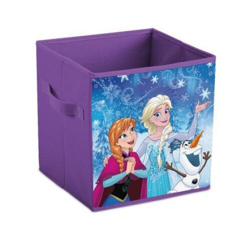 Cutie depozitare, pliabila, Anna si Elsa, mov