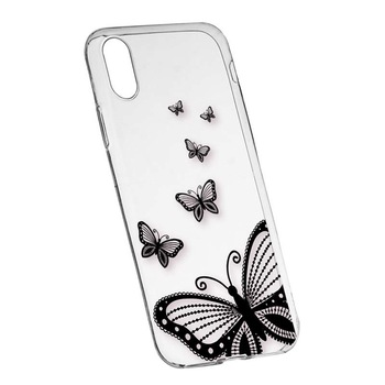 Husa Silicon, Transparent, Slim, Butterfly, Apple iPhone X Husa Silicon, Transparent, Slim, Butterfly, Apple iPhone X