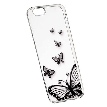 Husa Silicon, Transparent, Slim, Butterfly, Apple iPhone 6 PLUS / 6S PLUS Husa Silicon, Transparent, Slim, Butterfly, Apple iPhone 6 PLUS / 6S PLUS