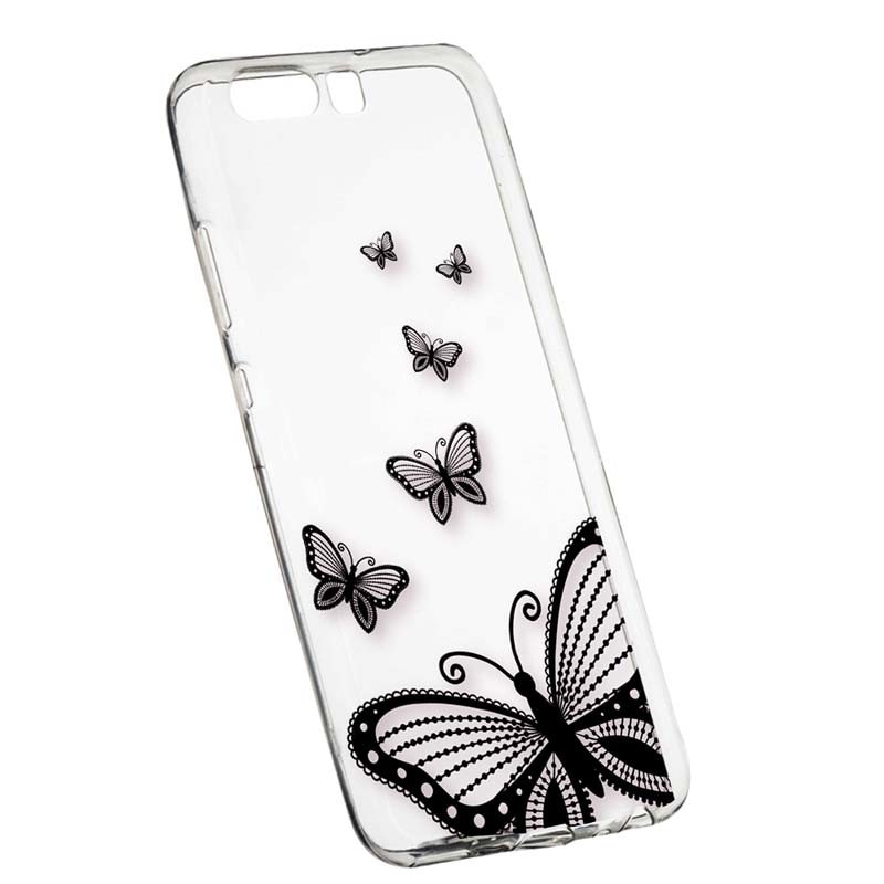 Husa Silicon, Transparent, Slim, Butterfly, Huawei Nova 2S