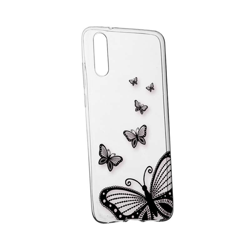 Husa Silicon, Transparent, Slim, Butterfly, Huawei P20 Plus