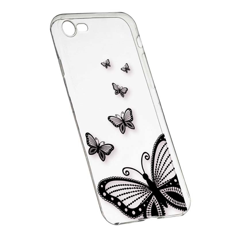 Husa Silicon, Transparent, Slim, Butterfly, Xiaomi Redmi Note 5A