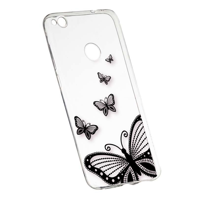 Husa Silicon, Transparent, Slim, Butterfly, Xiaomi Mi Max