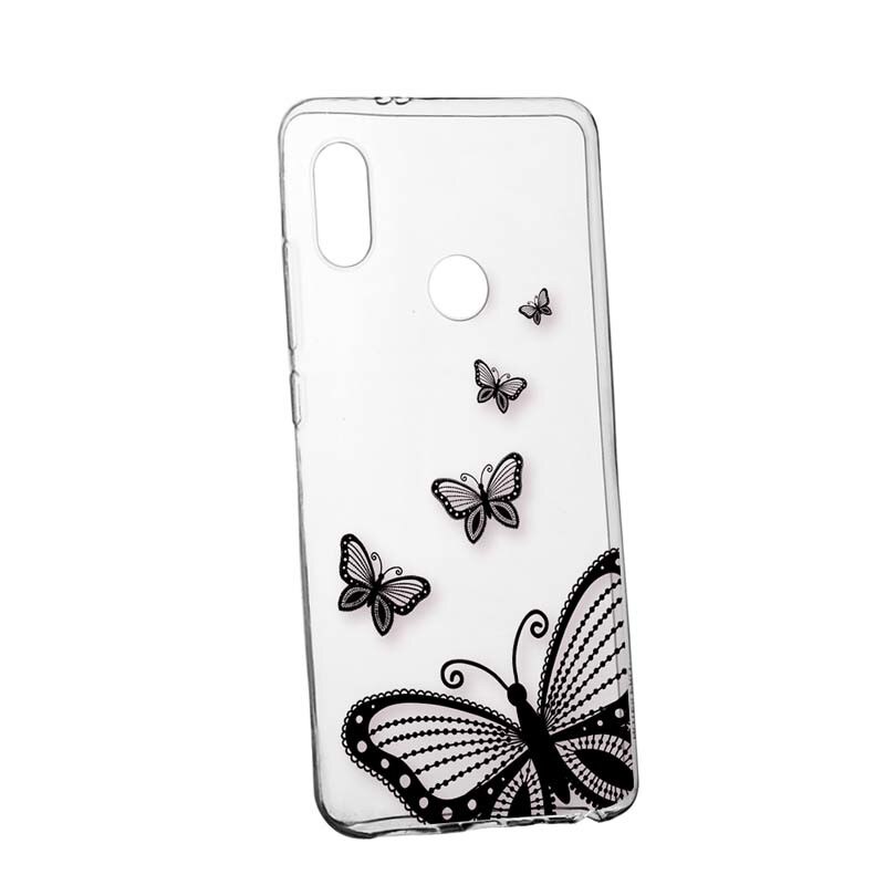 Husa Silicon, Transparent, Slim, Butterfly, Xiaomi Mi8